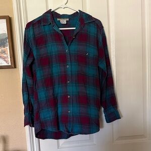 Great Land Men's Casual Plaid Shirt - Blue and Red